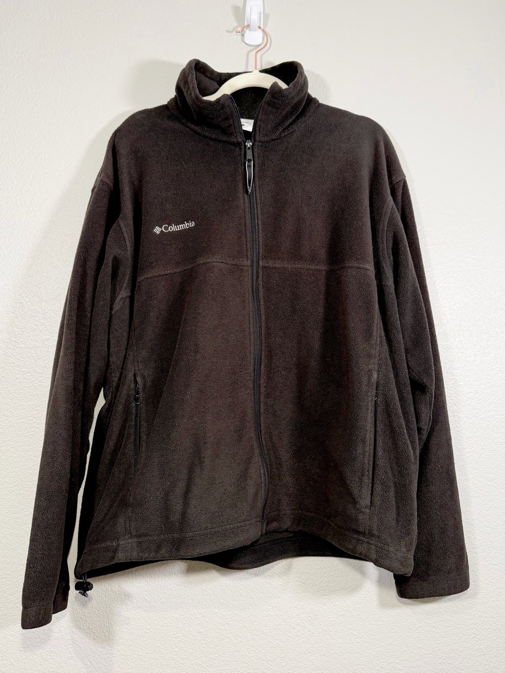 Columbia Mountain Zip-Up Fleece Jacket Black Performance Outdoor Athletic Men L
